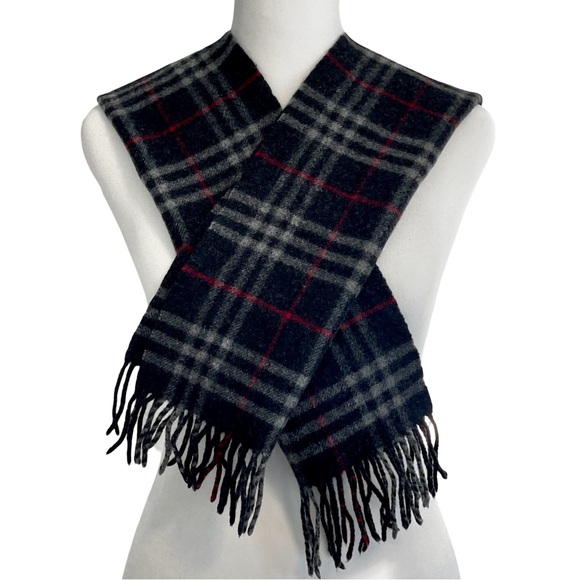 Burberry Black, Gray & Red Scarf! - Picture 9 of 11